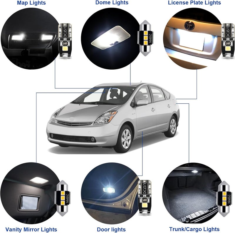 EASY EAGLE LED Interior Car Lights for Toyota-Prius-2004-2009: 11 Piece Kit White LED Light Bulbs - Super Bright 6000K + Install Tool - Image 3